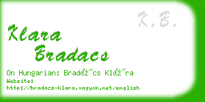 klara bradacs business card